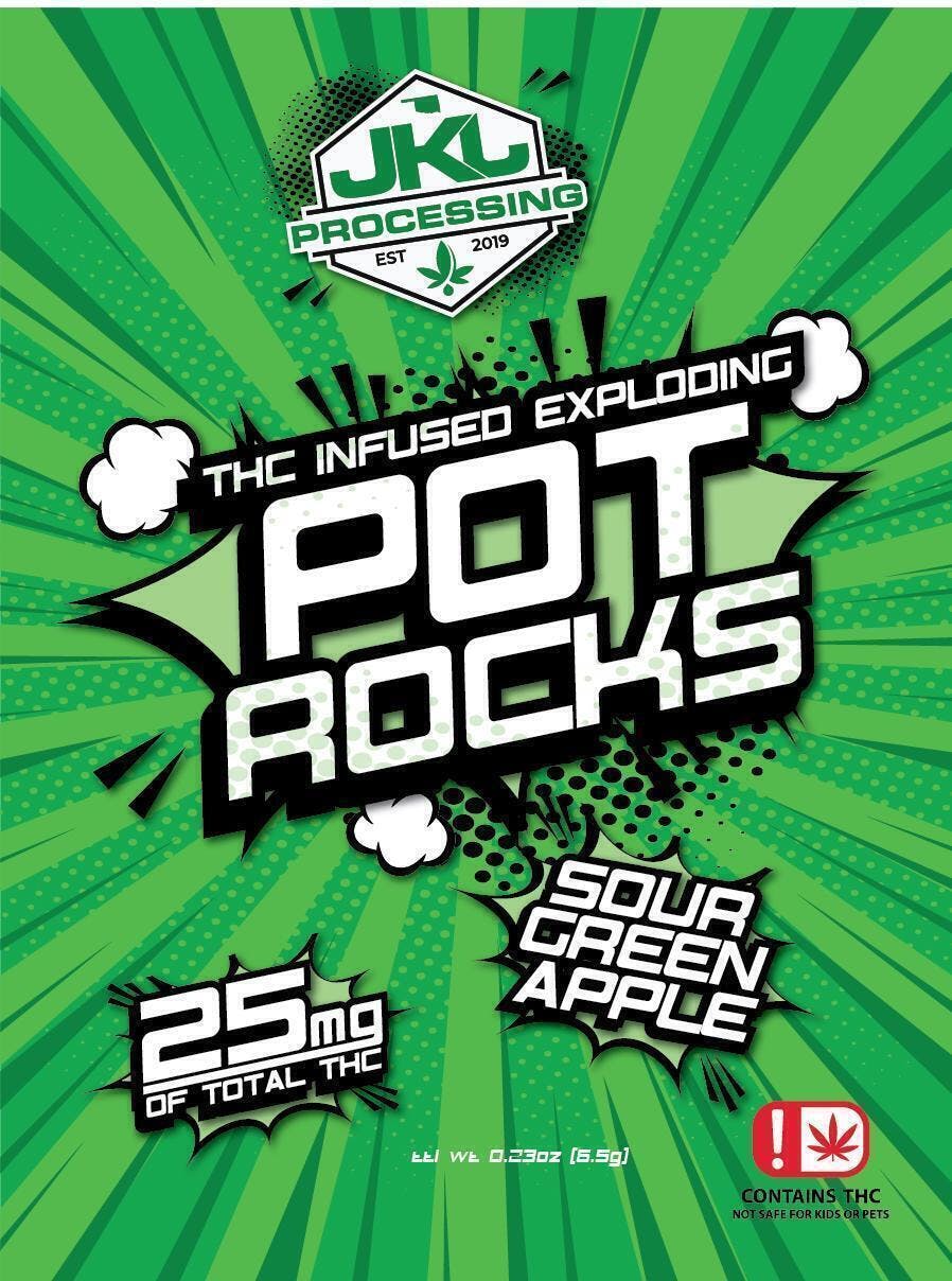 Exploding Pot Rocks Sour Green Apple | 25mg/ea