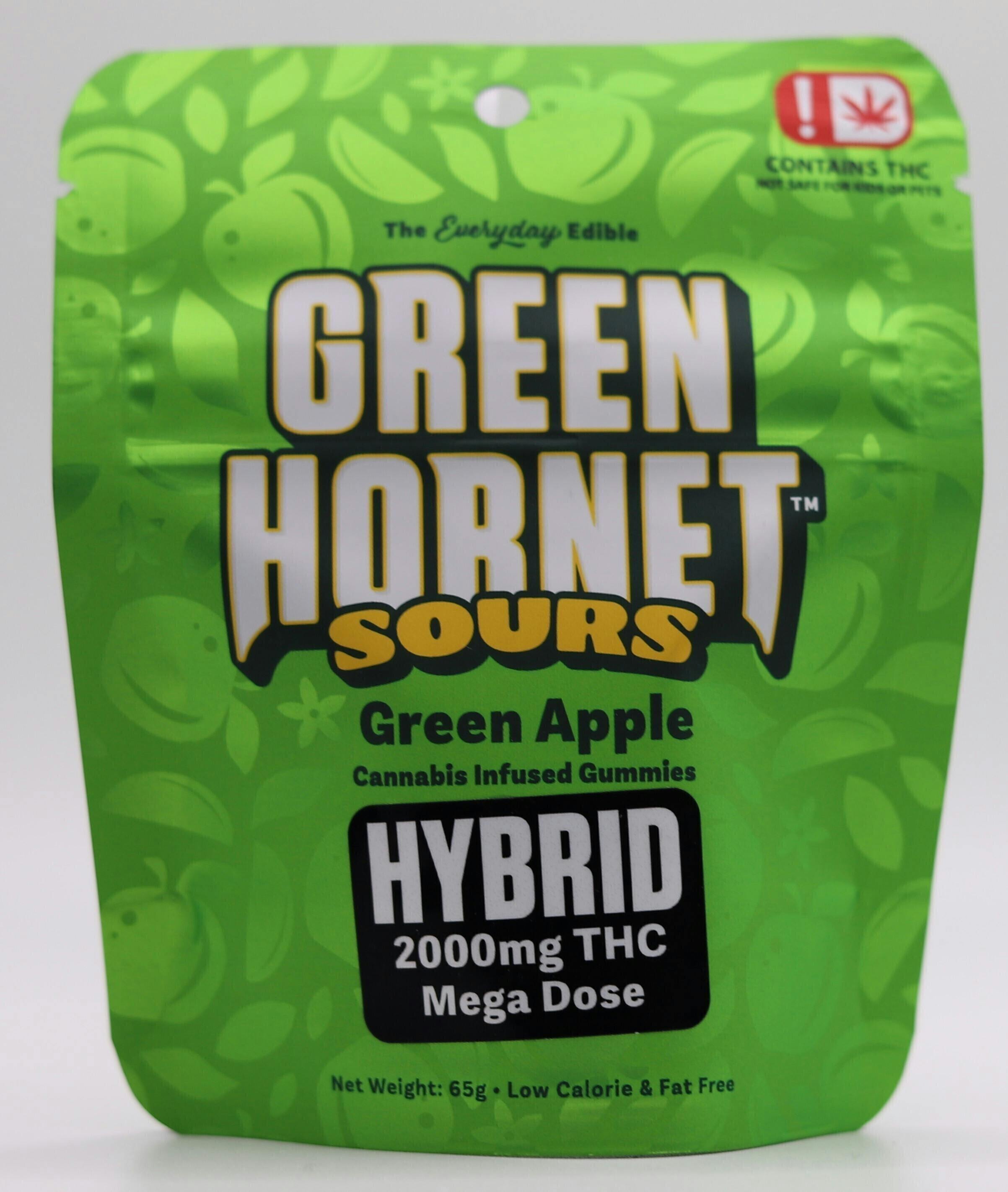 Green Hornet Sour Mega Dose Green Apple 2000mg | Gummies | 2000mg/ea by Green Hornet