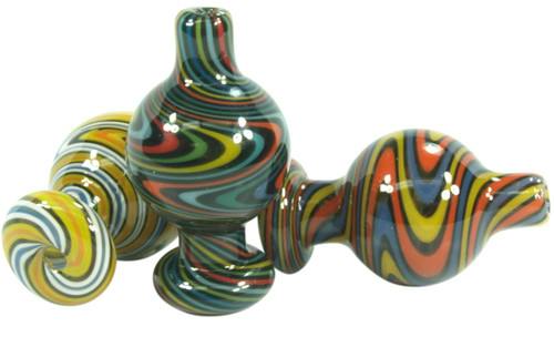 Flat Top Glass Carb Cap Full Wig Wag | Assorted Colors | Accessories
