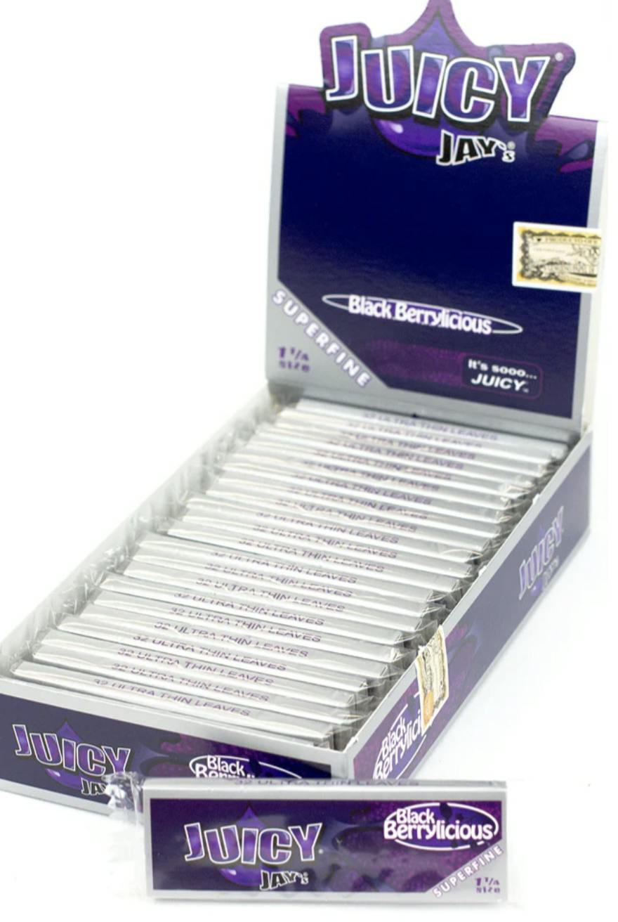 Juicy Jay's Superfine Flavored Hemp Papers - Black Berrylicious | Accessori