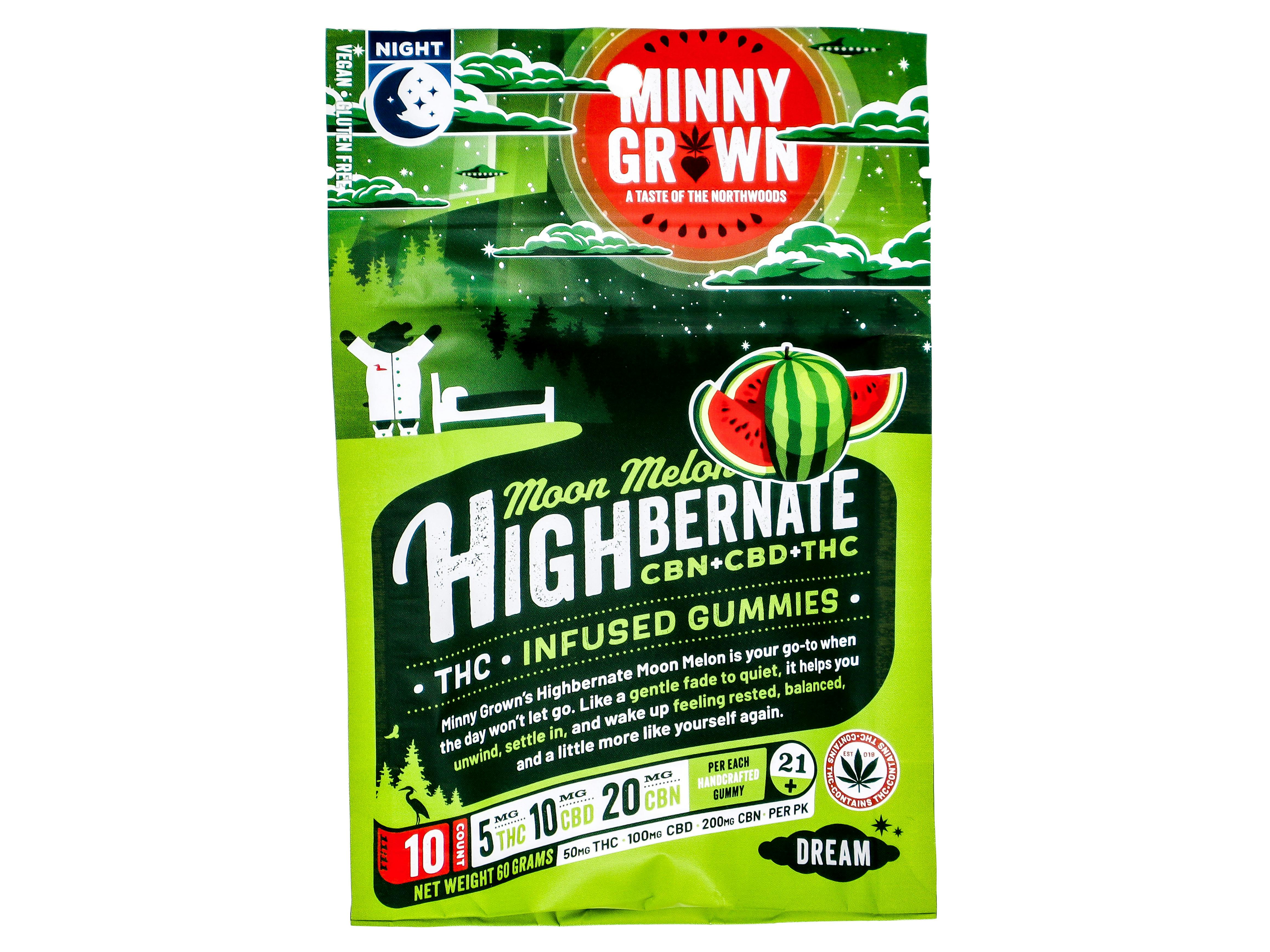 Moon Melon Highbernate Gummies | Gummies | 21pk | 5mg/ea