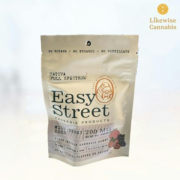 10-PACK 200MG VEGAN WILD BERRY SOUR SATIVA GUMMIES - EASY STREET | Gummies