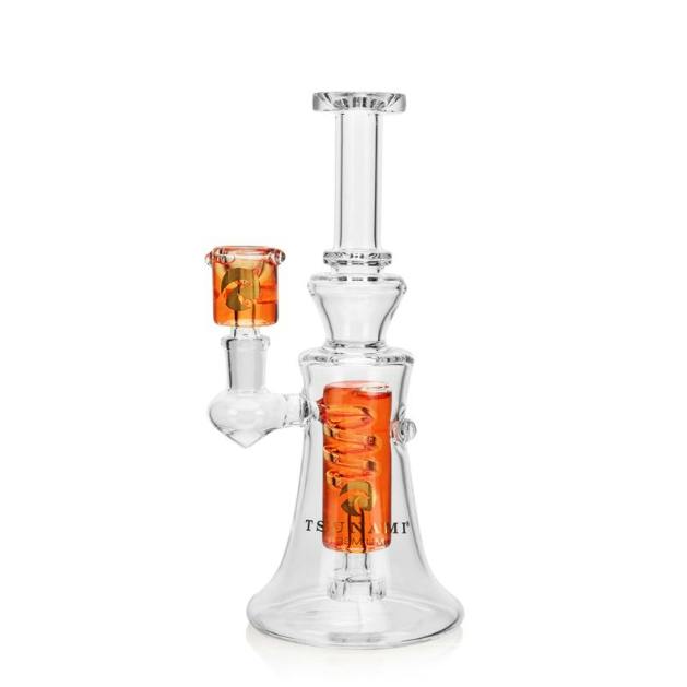 Tsunami Water Pipe - Freezable Glycerine - Swirl Edition - 9" - Orange | Ac