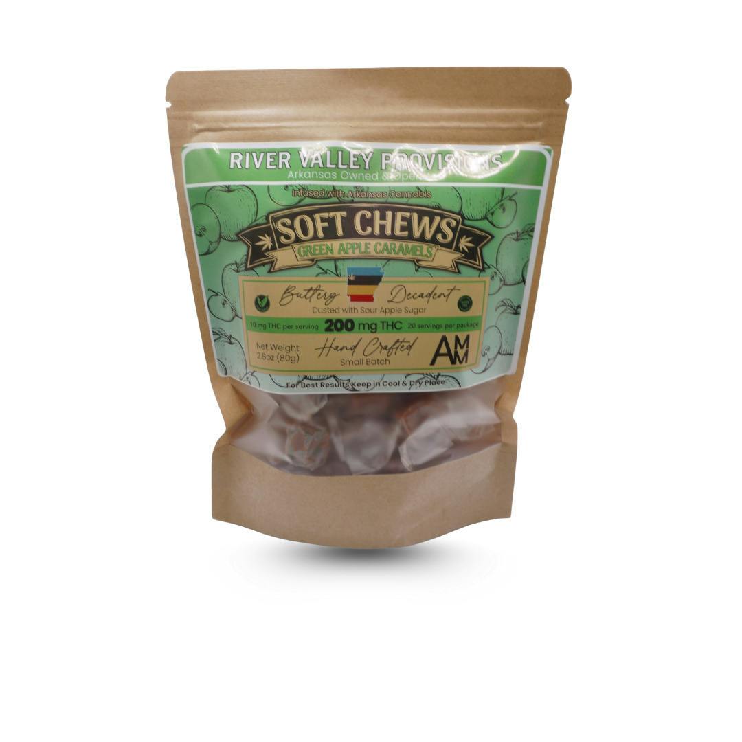 Green Apple Caramel Soft Chews | Gummies | 20pk | 10mg/ea by River Valley Relief