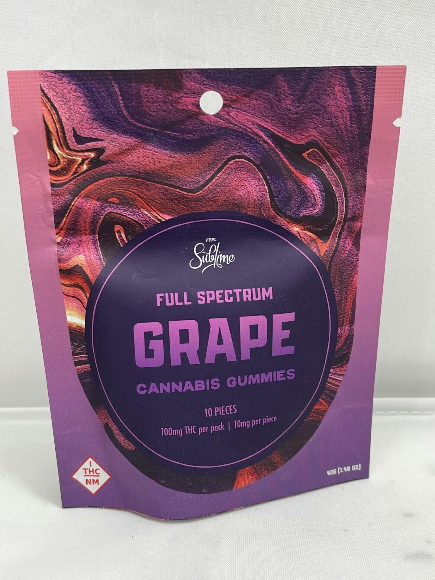 Grape | Gummies | 10pk | 10mg/ea by Sublime