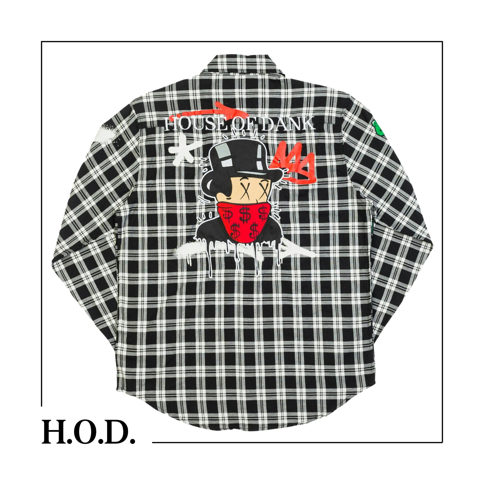 H.O.D. x OG Comfy Black/White Street Art Flannel S | Apparel
