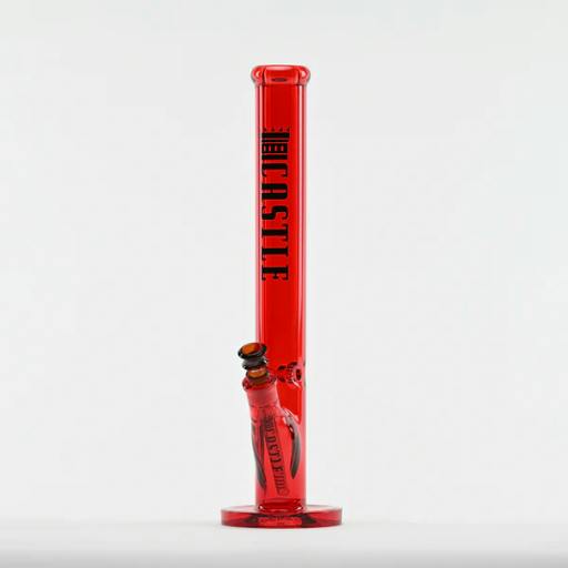 18" Castle Straight Tube Bong (9mm) - Red | Bongs