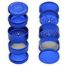 5 Piece Aluminum Grynder w/ Storage Compartment & Pollen Shovel/Brush | Gri