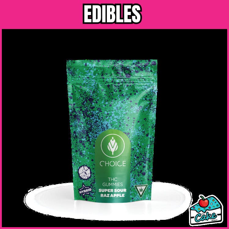 Choice - Super Sour Raz Apple 200mg Gummies | Gummies | 20pk | 10mg/ea by Choice Labs