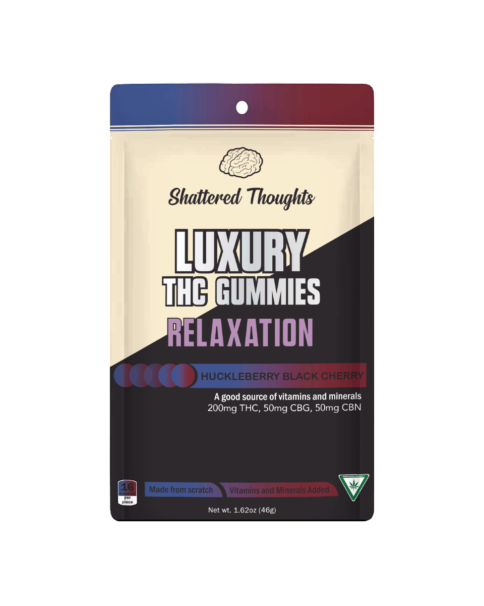 Huckleberry Black Cherry Gummies | 4:1:1 THC:CBG:CBN | 200mg | 10ct by Shattered Thoughts
