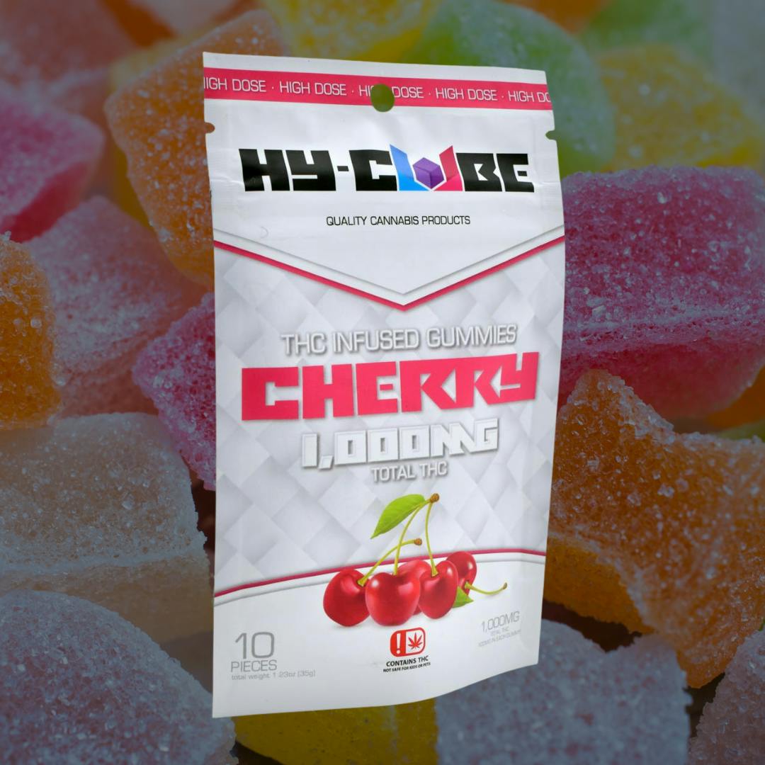 HY-CUBE Cherry 1000mg Gummies or 4/ | Gummies | 10pk | 100mg/ea
