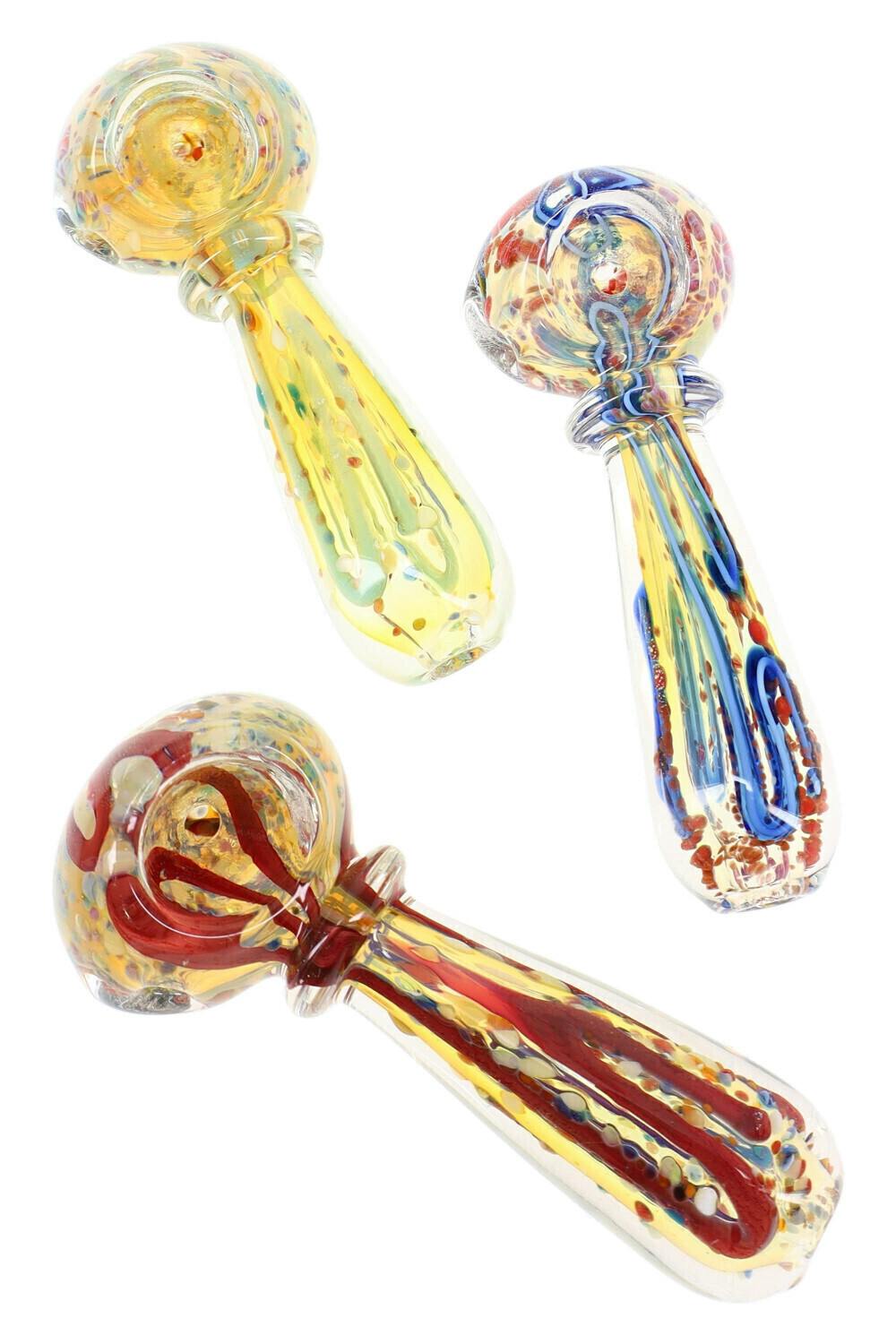 3.5" Colorful Color-Changing Striped Glass Pipe - One Size | Pipes