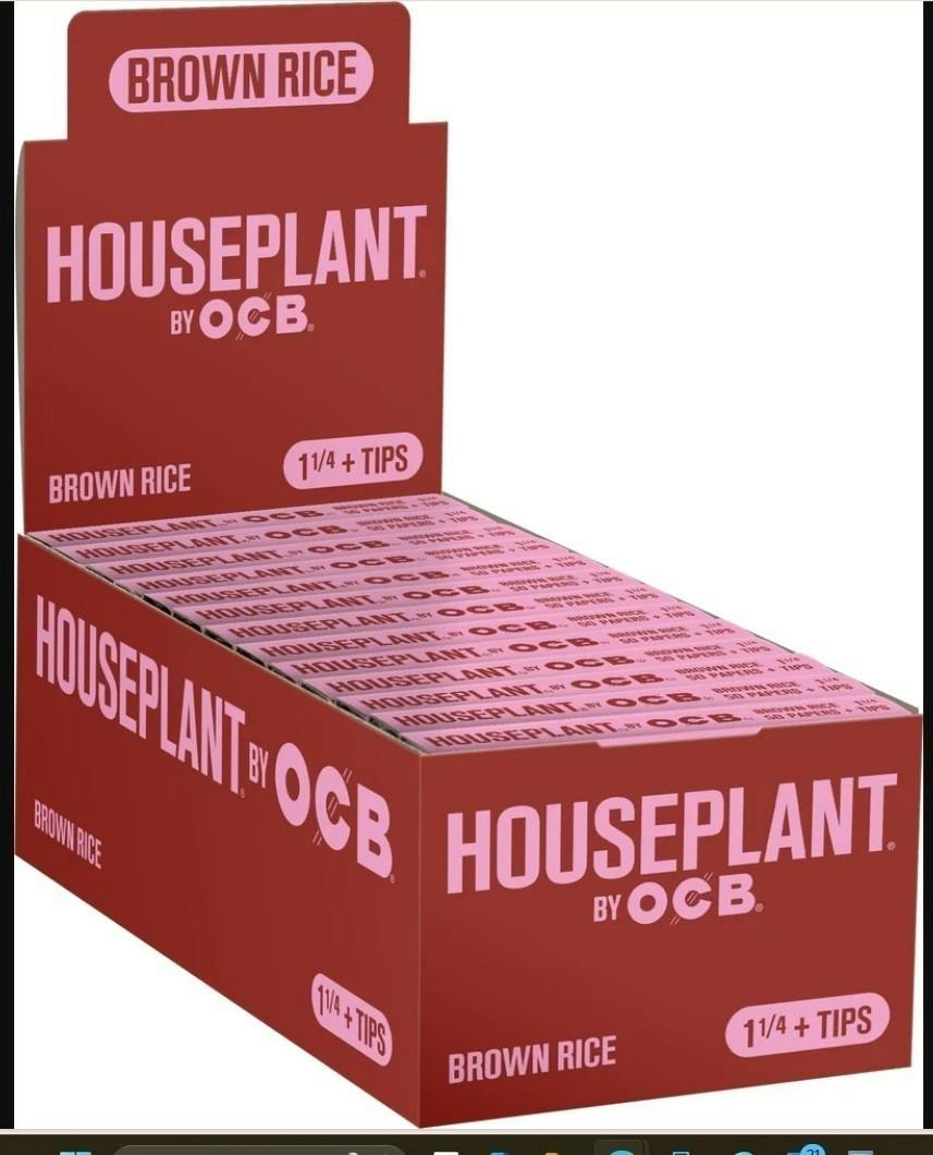 Houseplant 1 1/4 Brown Rice Rolling Papers & Tips | Accessories