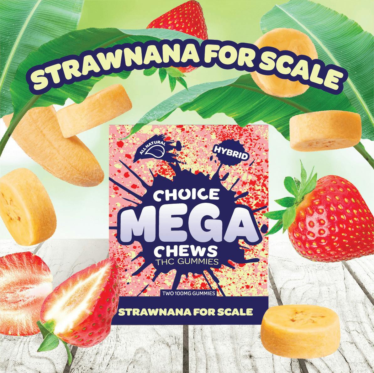 Choice Chews | Strawnana For Scale Gummies | 200mg | 2ct | 100mg/ea by Choice Labs
