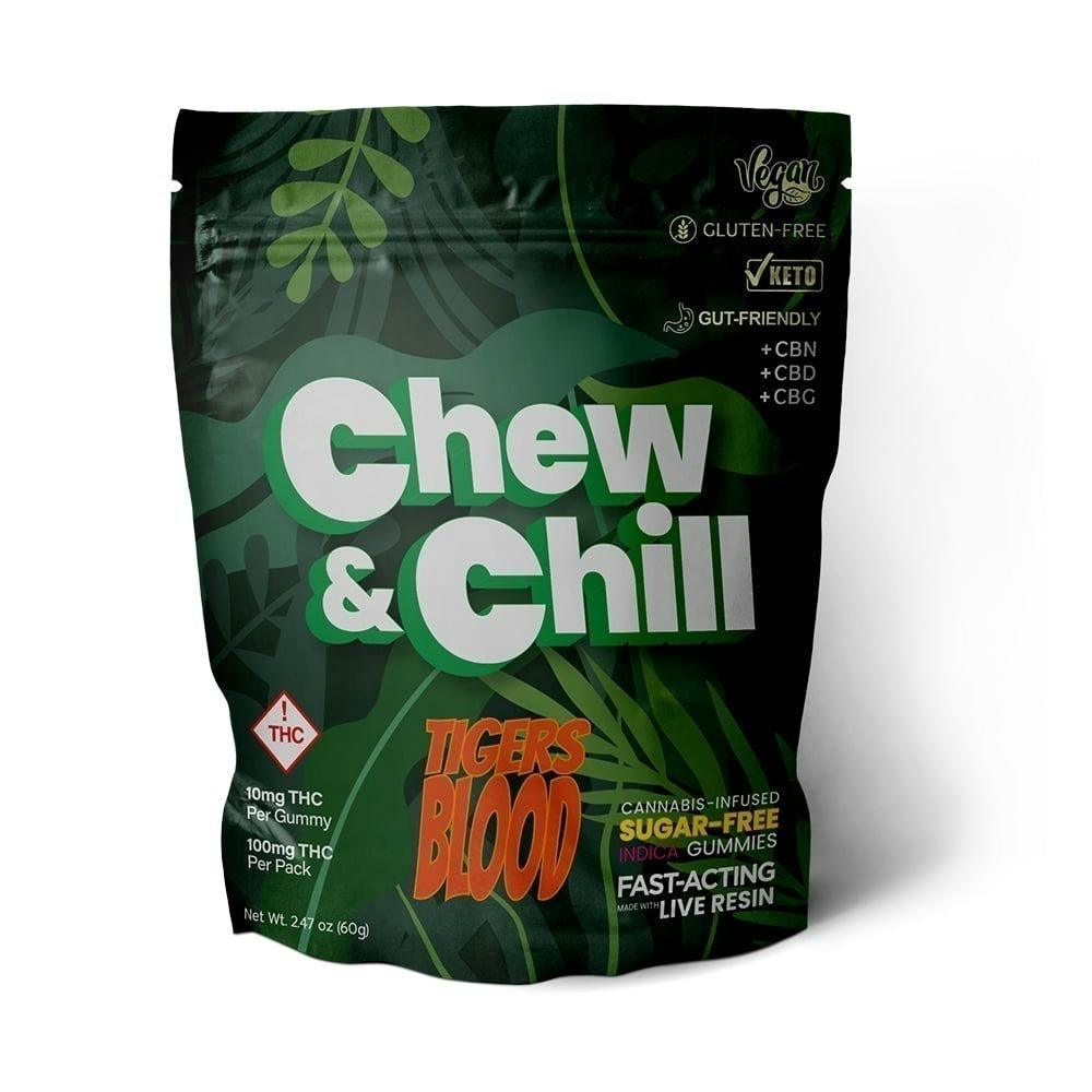 Chew & Chill - Tigers Blood 5:1 THC: CBN - Live Resin Gummies - | Gummies |