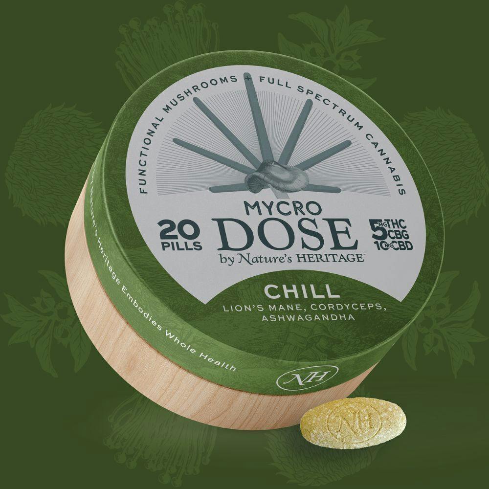 Mycrodose Chill | 20pk | 9.66mg/ea by Nature's Heritage