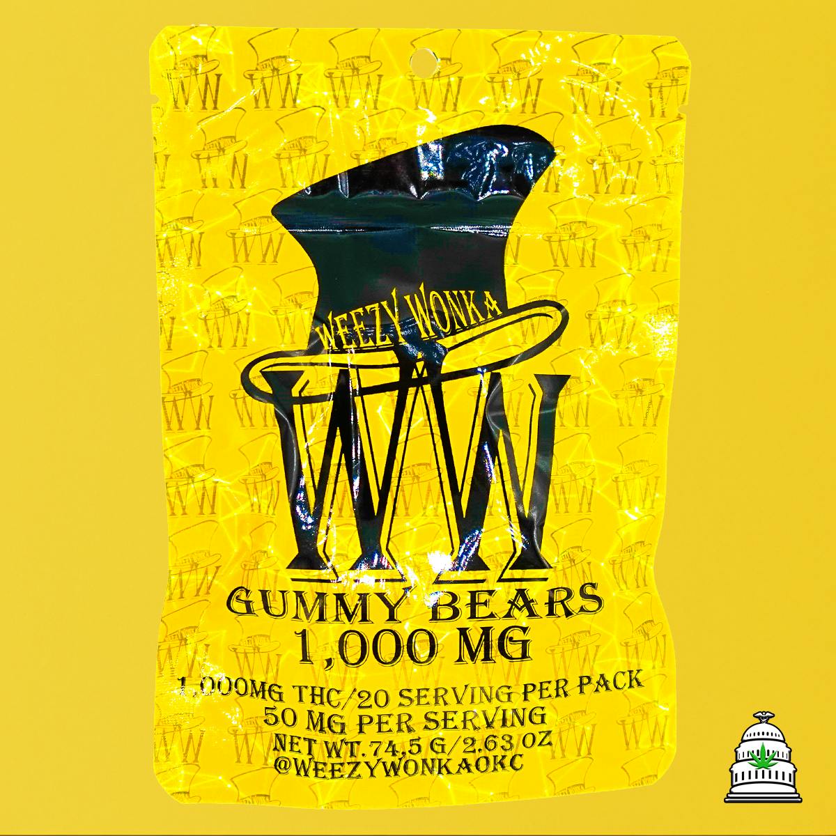 Assorted - 1000mg Weezy Wonka Distillate Gummy Bears | Gummies | 20pk | 50m