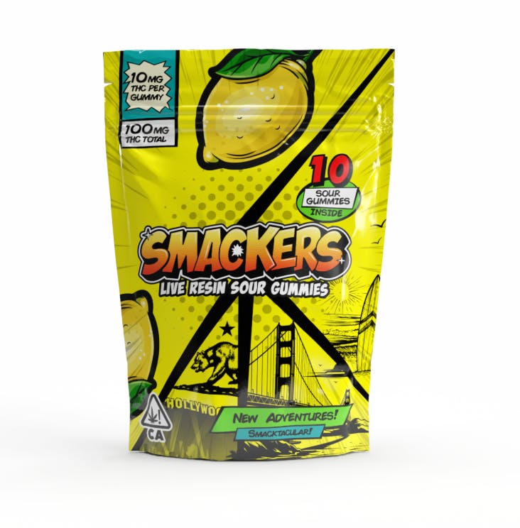 SMACKERS - LEMON 100MG LIVE RESIN GUMMIES: 10mg/ea