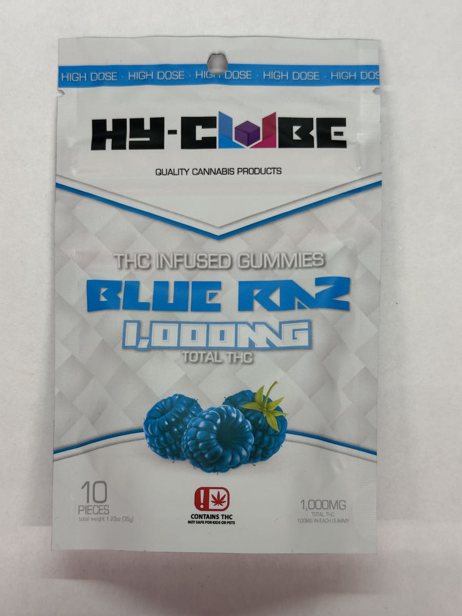 JKJ HyCube GUMMY Blue Razz 1000mg R5.R2.B2 | Gummies | 10pk | 100mg/ea