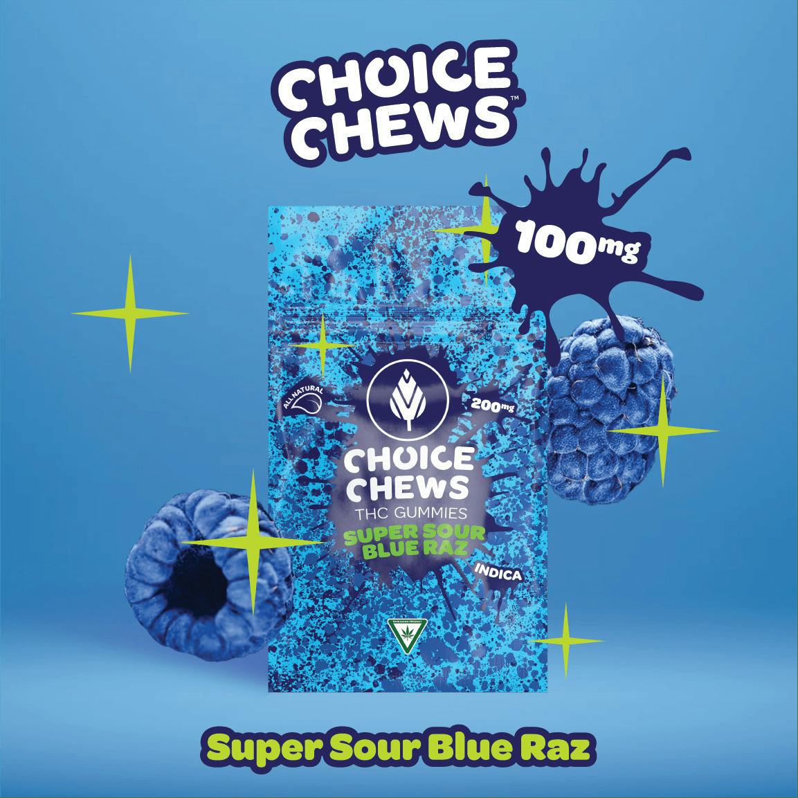 Super Sour Blue Raz | Gummies | 20pk | 10mg/ea by Choice Labs