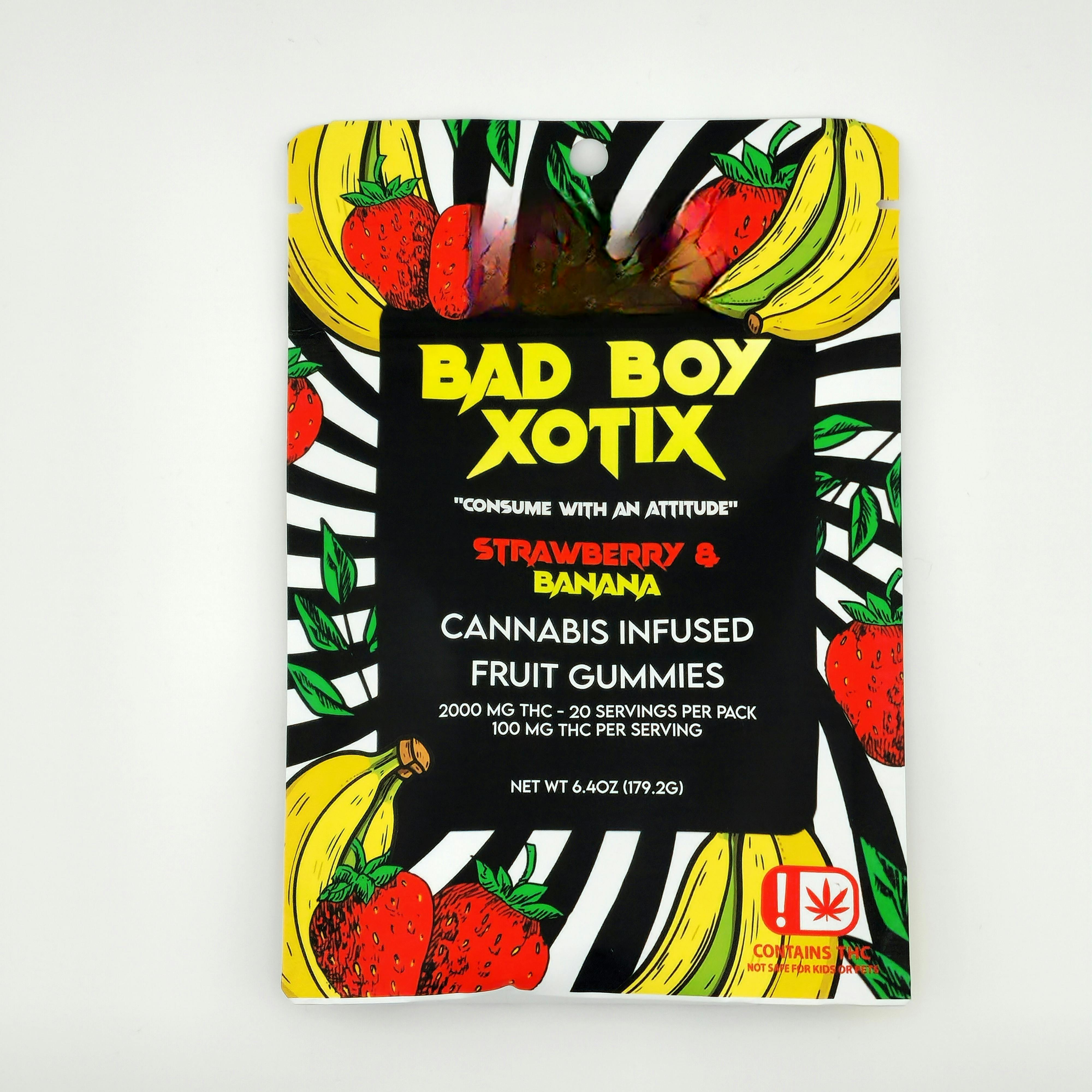 Bad Boy Xotix 2000mg Banana Strawberry | 20pk | 2000mg/ea