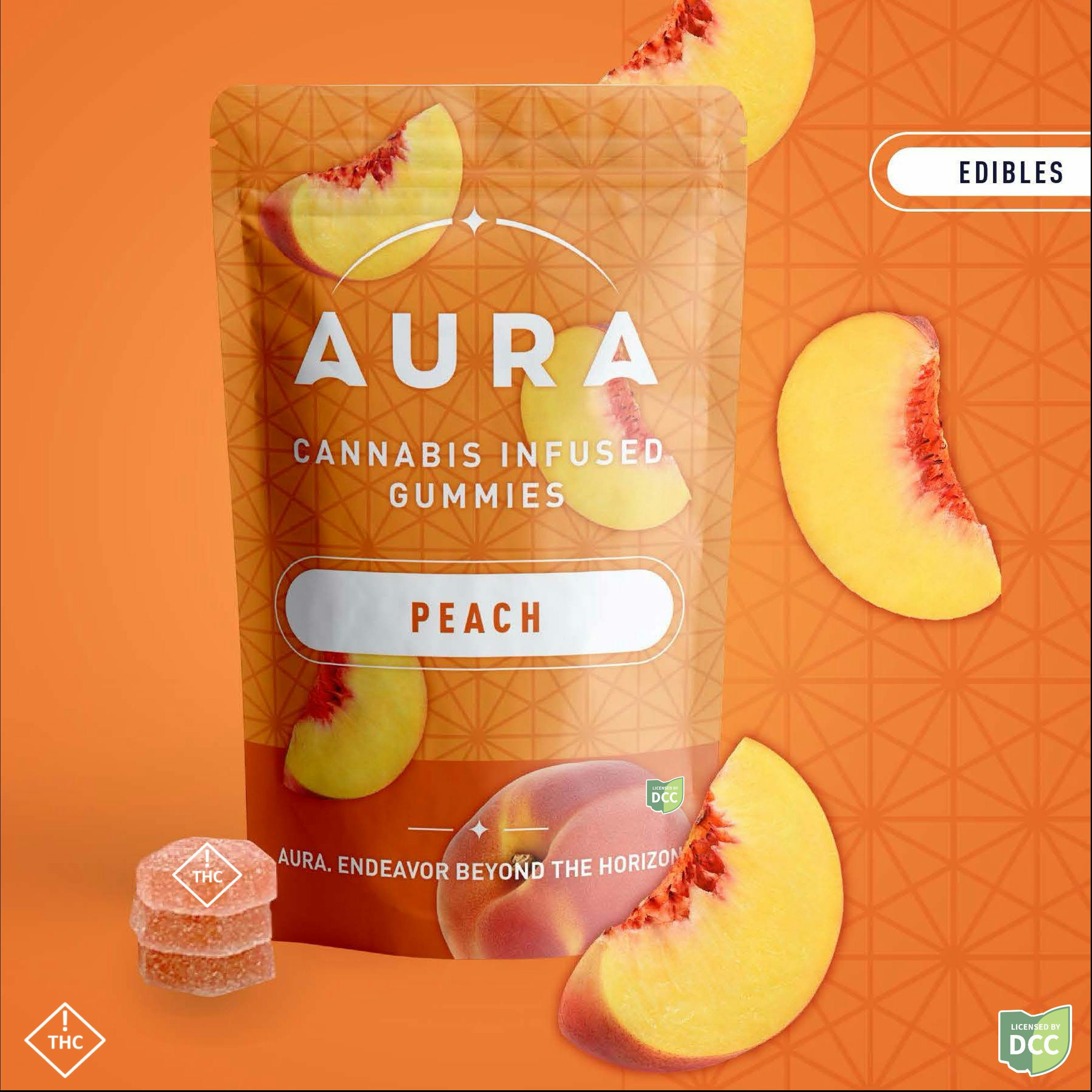 Aura - Gummies - Peach +CBC | Gummies | 216.78mg/ea