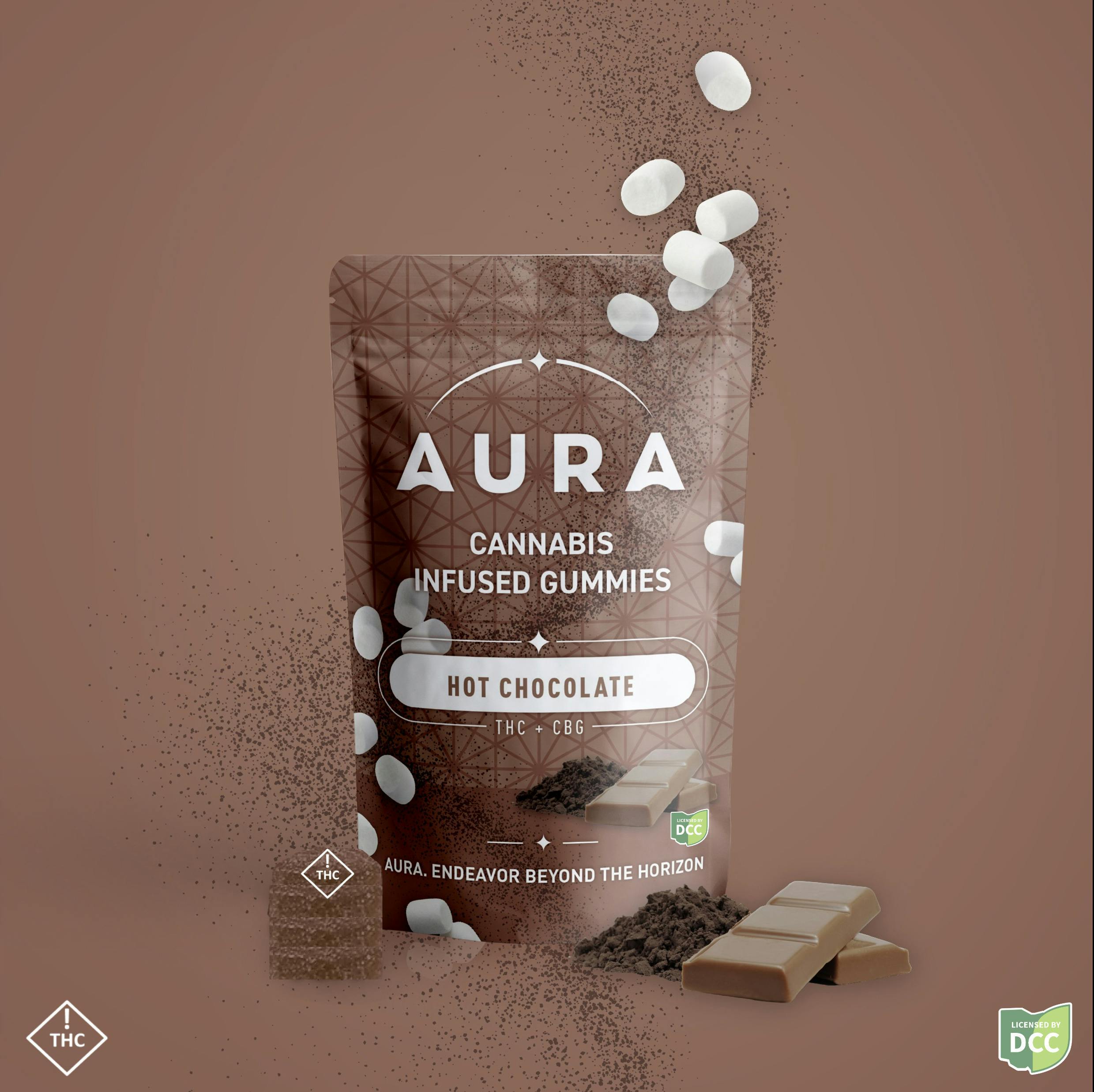 Hot Chocolate + CBG - Gummies - Aura | Gummies | 12pk | 8.83mg/ea