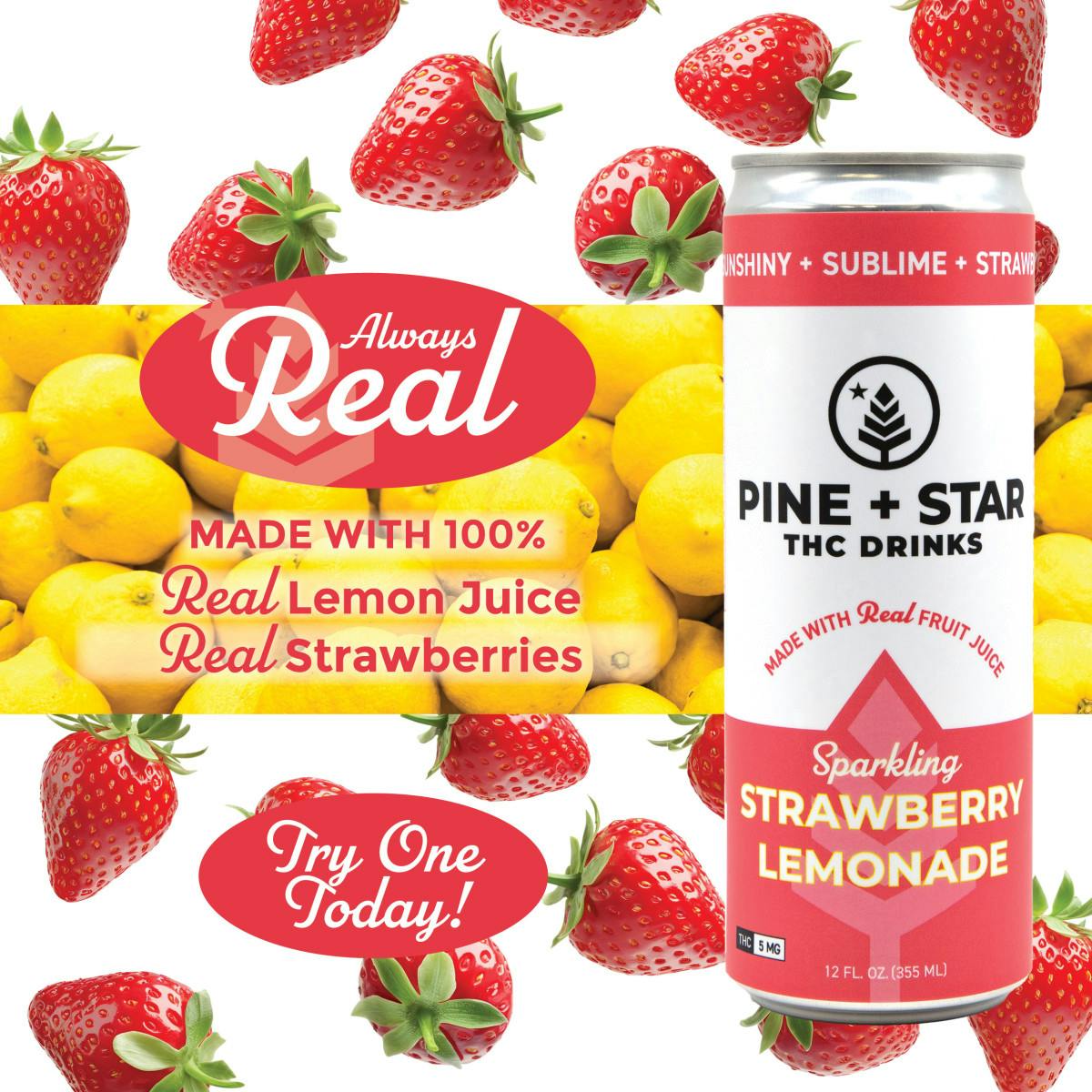 Strawberry Lemonade | Carbonated | 5mg | 12fl oz at The Green Lady Dispensary