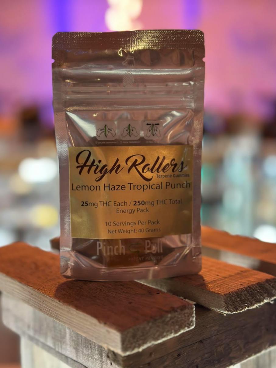 High Rollers - Gummies -/25mg/250mg - Lemon Haze Tropical Punch - ENERGIZE