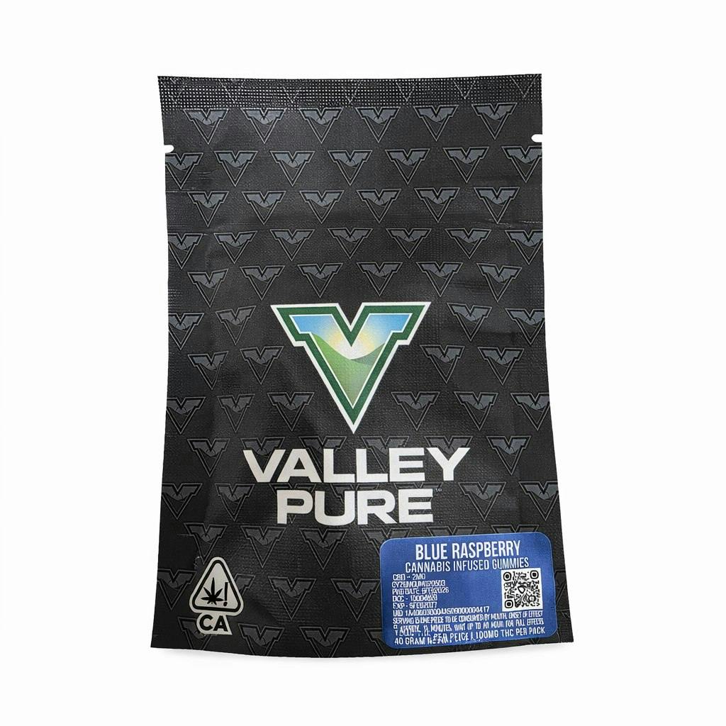 VALLEY PURE BLUE RASPBERRY GUMMIES - 100 mg - | Gummies | 10pk | 10mg/ea
