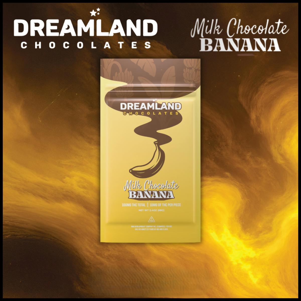Milk Chocolate Banana Bar | Chocolates | 10pk | 10mg/ea