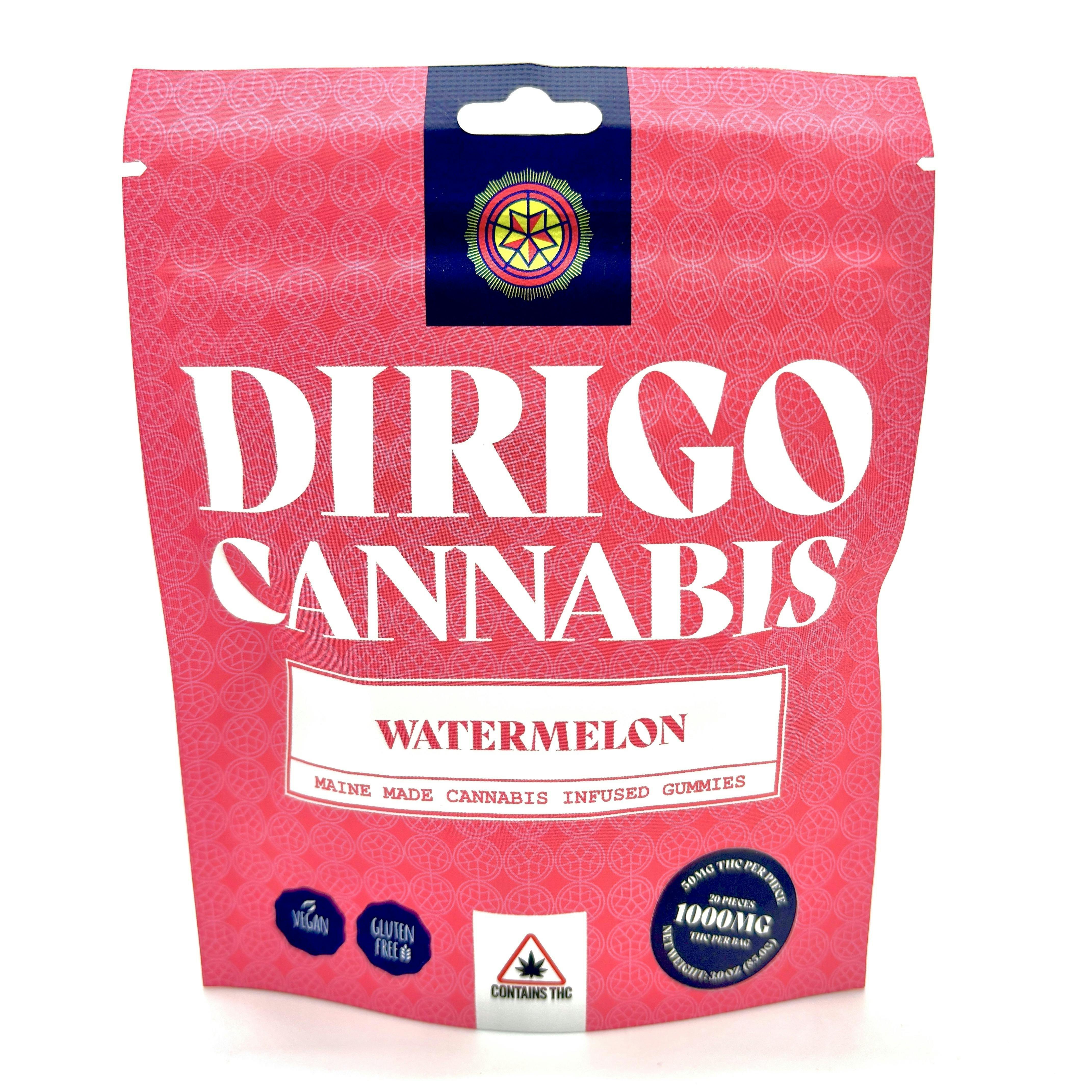 1000mg Watermelon Gummies | Dirigo Cannabis | Gummies | 20pk | 50mg/ea