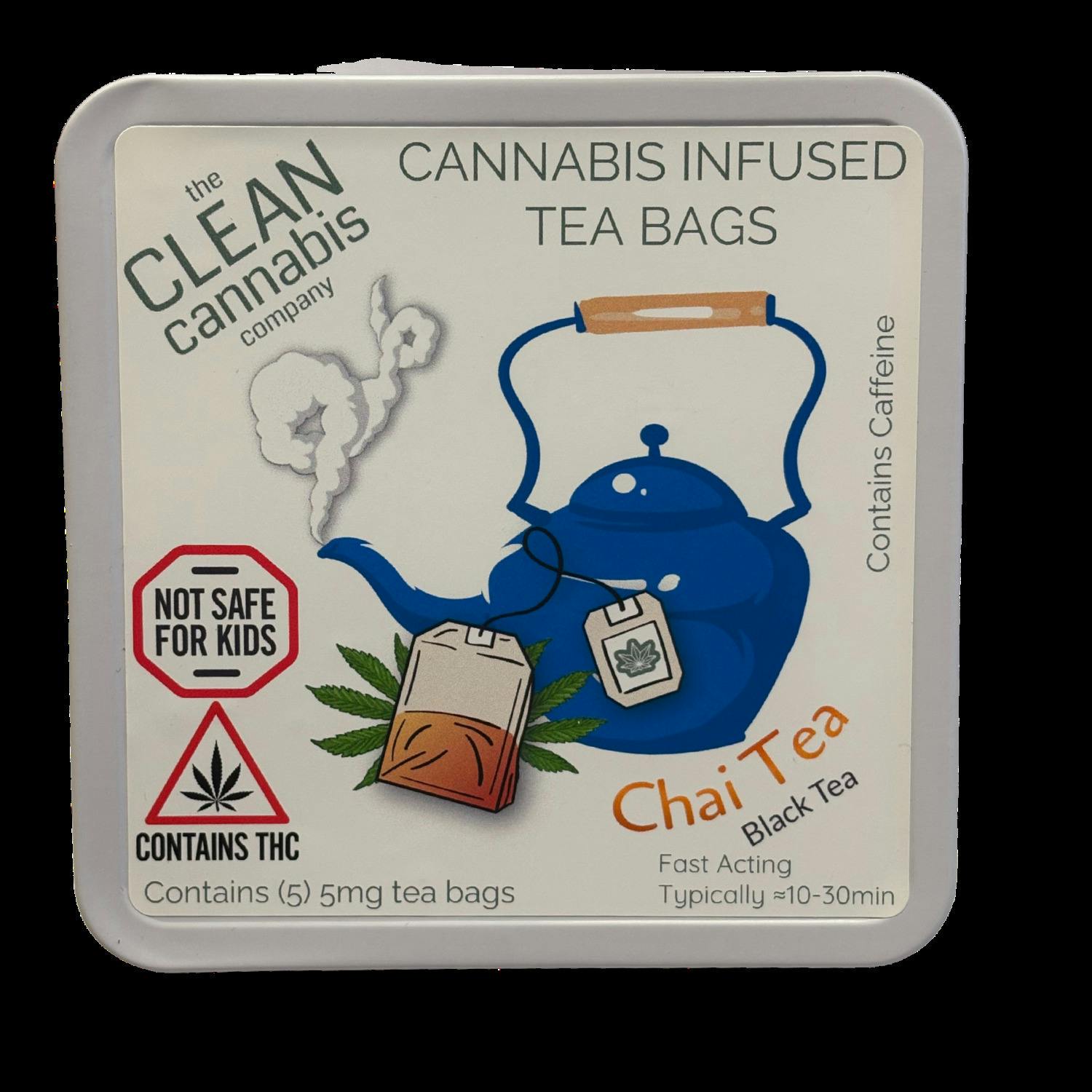 Cannabis Infused Fast Acting Tea Bags - Chai Tea I 25mg I The Clean Cannabi at Sunkissed Farm Dispensary