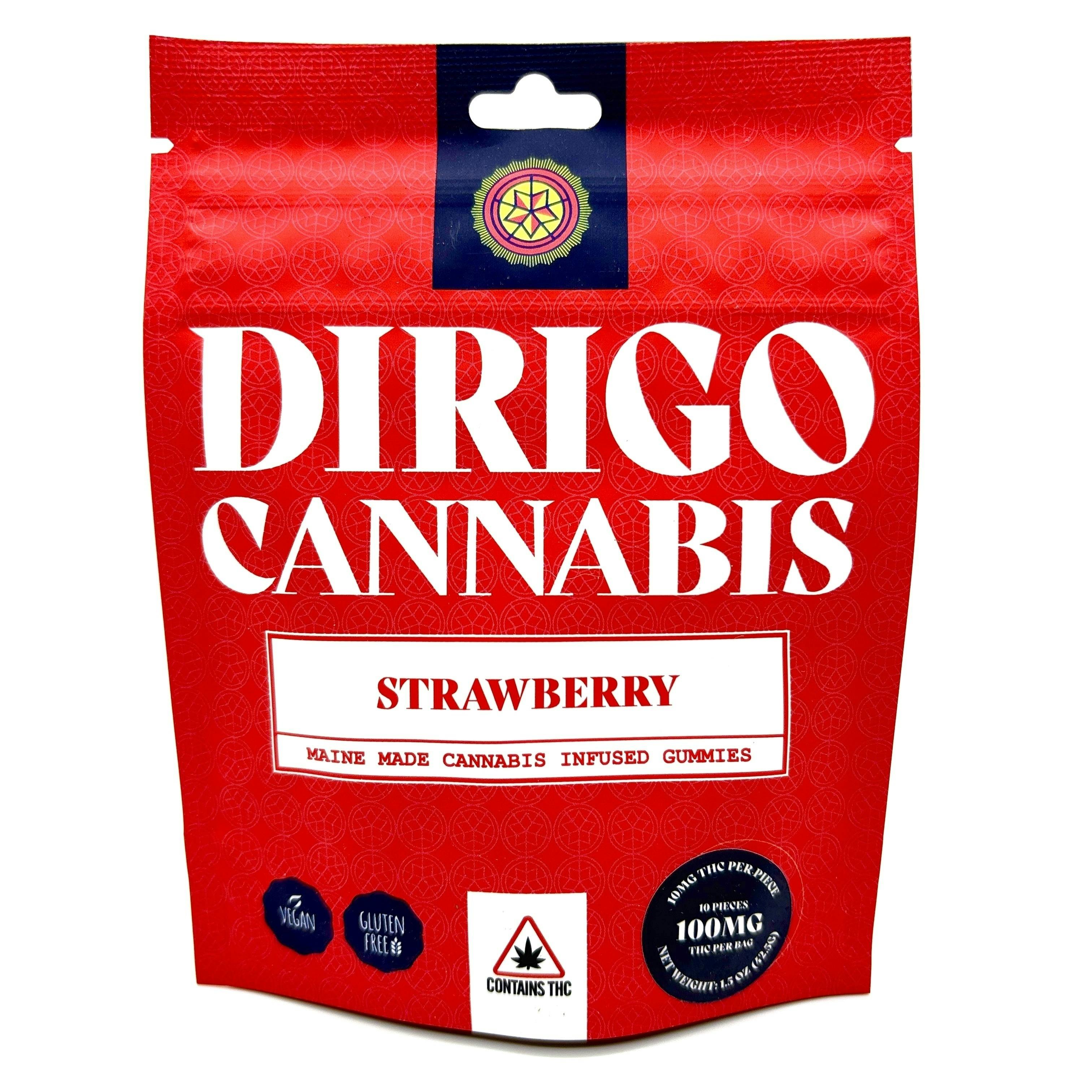 100mg Strawberry | Gummies | Dirigo Cannabis | Gummies | 10pk | 10mg/ea