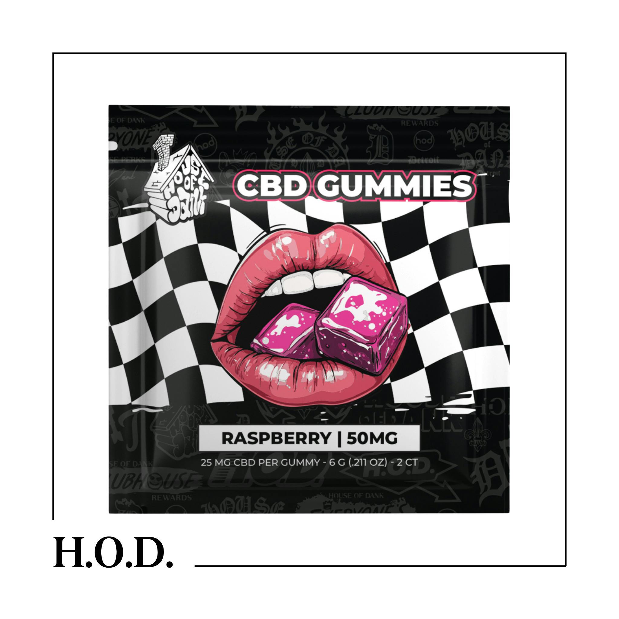 H.O.D. CBD Raspberry Gummy 25mg | Gummies | 2pk