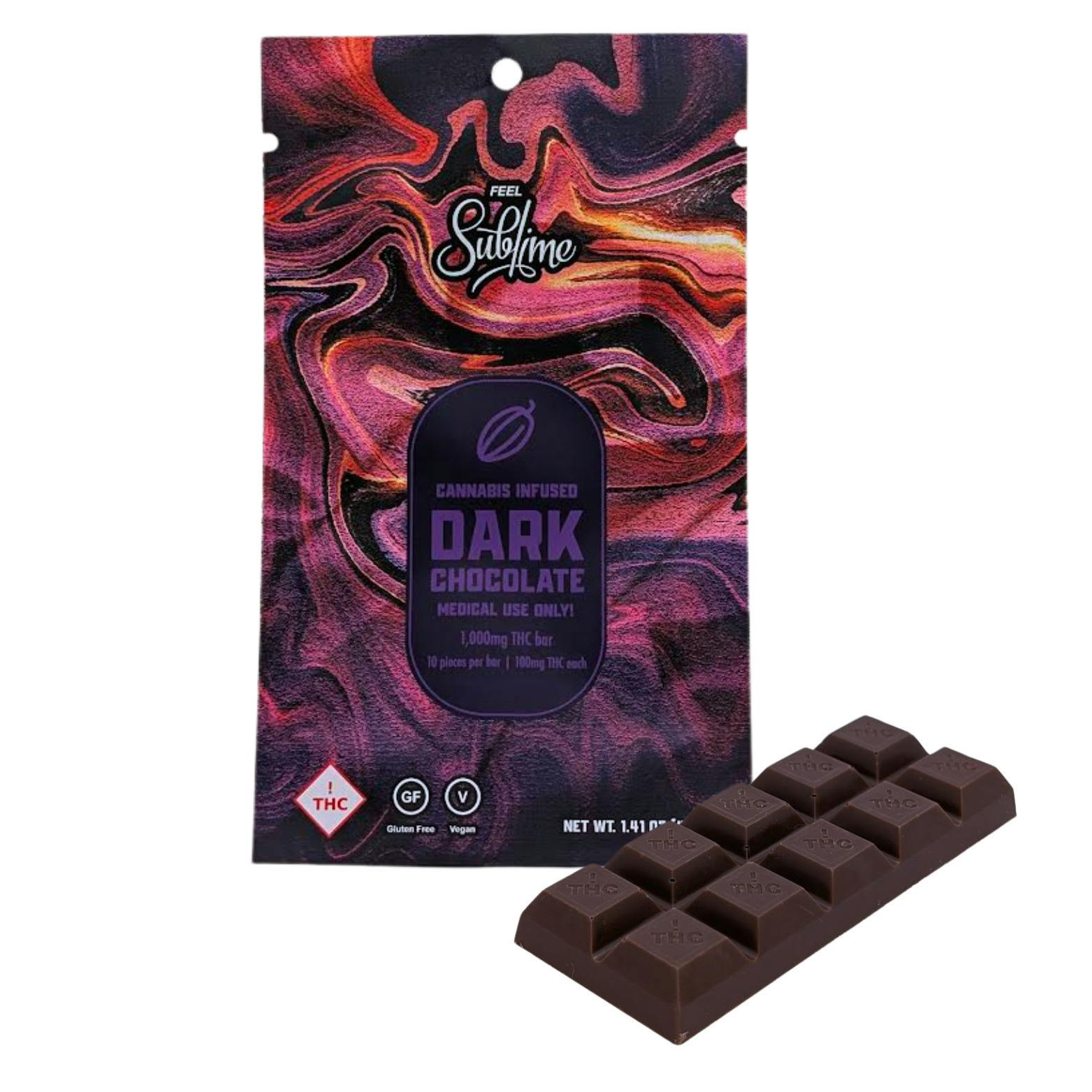 Dark Chocolate Bar | Chocolates | 10pk | 100mg/ea by Sublime