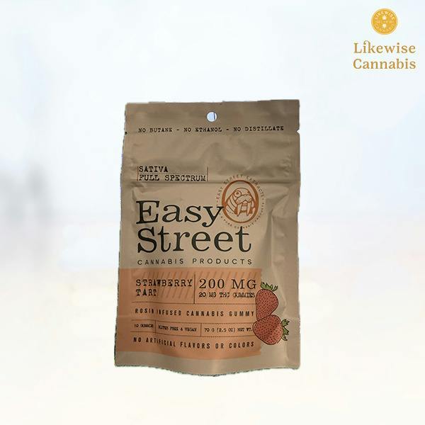 10-PACK 200MG VEGAN STRAWBERRY TART SOUR SATIVA GUMMIES - EASY STREET | Gum