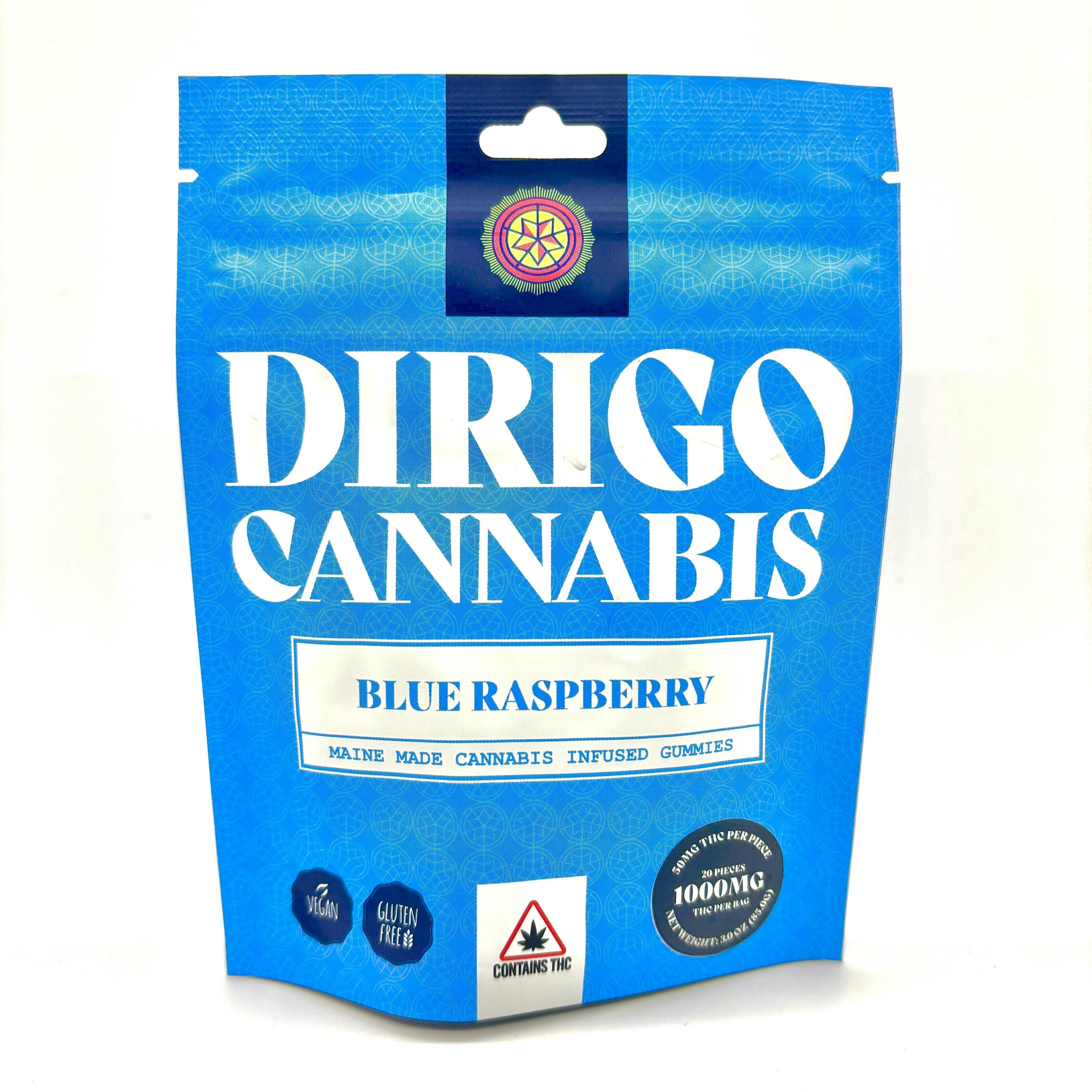 1000mg Blue Raspberry Gummies | Dirigo Cannabis | Gummies | 20pk | 50mg/ea