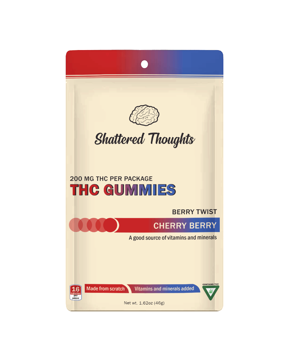 Shattered Thoughts | Cherry Berry Gummies | 200mg | 10ct | 20mg/ea