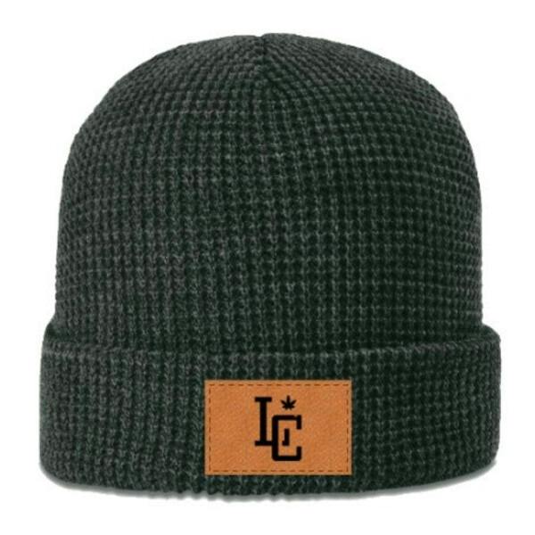 Liberty Green Beanie with Leather Patch | Apparel