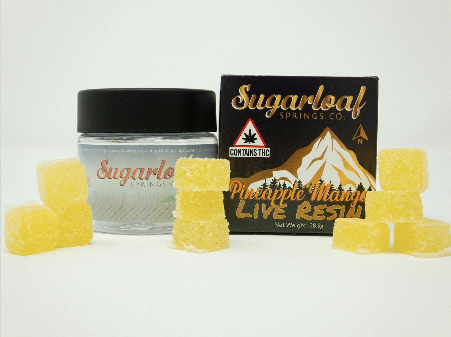 Pineapple Mango Live Resin Gummies | Gummies | 10pk | 10mg/ea at Cannabis Cured Sugarloaf Recreational Weed Dispensary