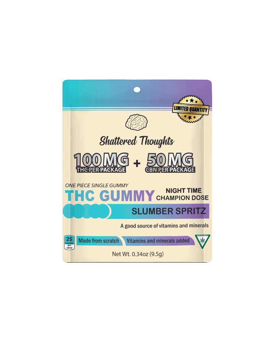 Shattered Thoughts | Slumber Spritz Single Gummy | 2:1 THC:CBN | 100mg