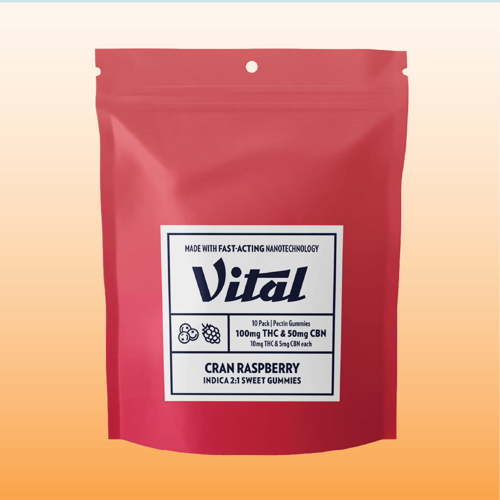 Pectin Cran Raspberry 1:2 CBN:THC Gummies · Gummies · 10pk