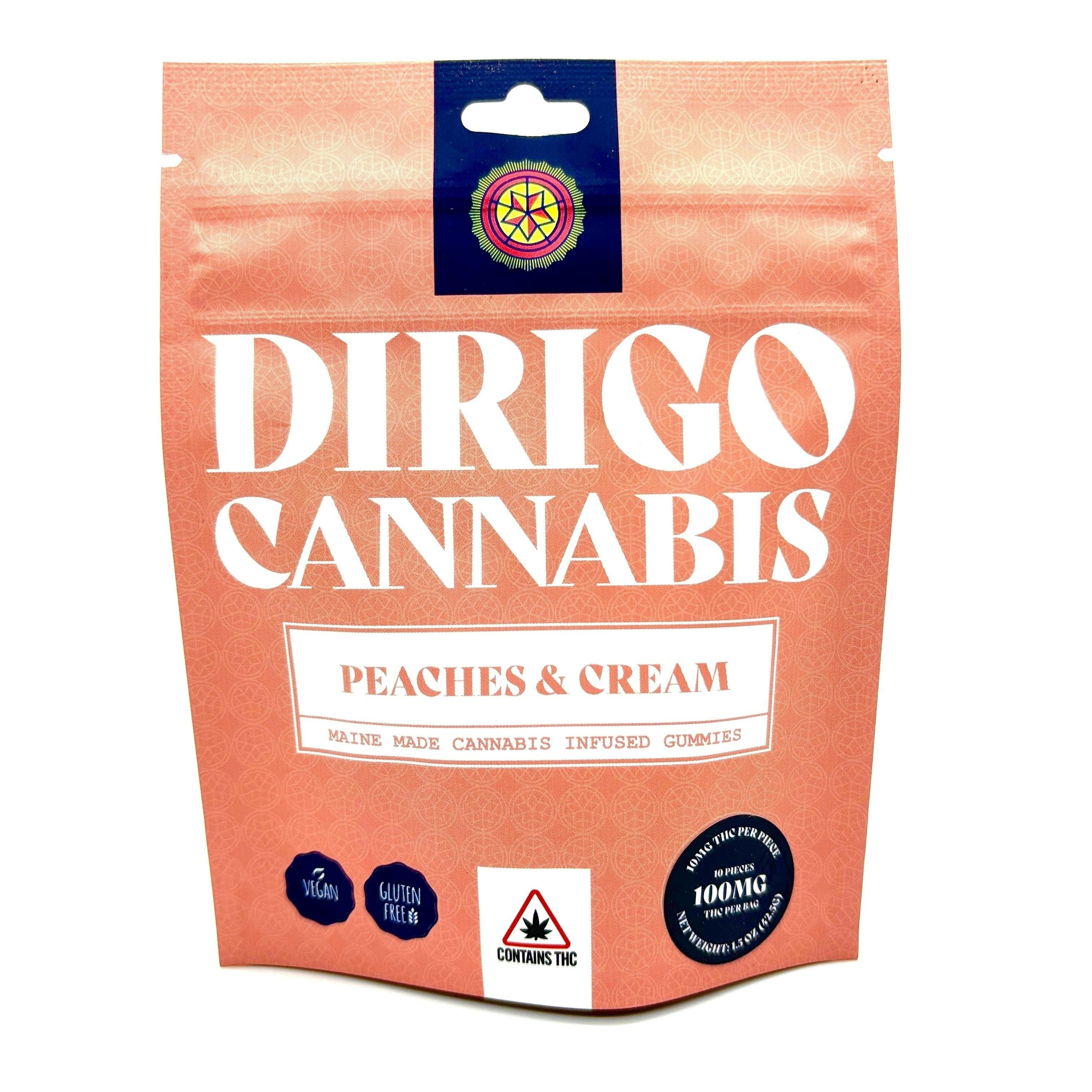 100mg Peaches & Cream Gummies | Dirigo Cannabis | Gummies | 10pk | 10mg/ea