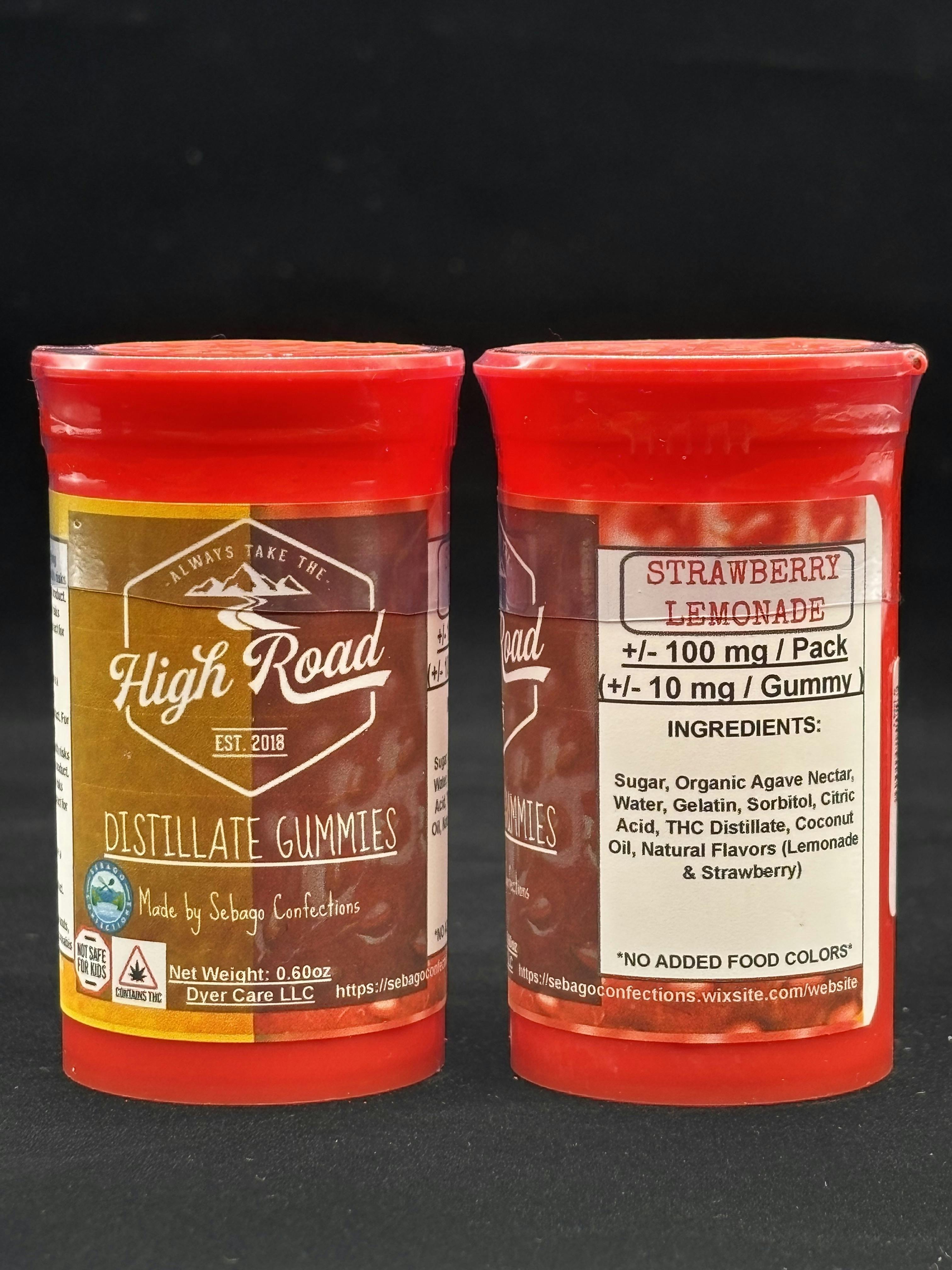 High Road : Strawberry Lemonade Distillate Gummies | Gummies | 10pk | 10mg/ by High Road