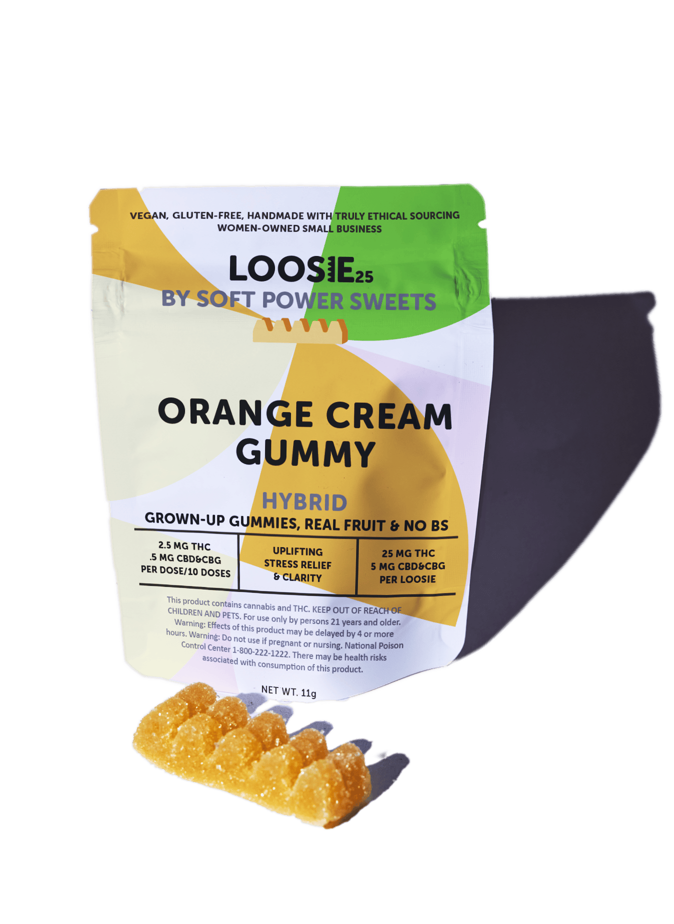 Soft Power Sweets | Orange Cream | Edibles | 25mg | Gummies | 10pk | 2.5mg/