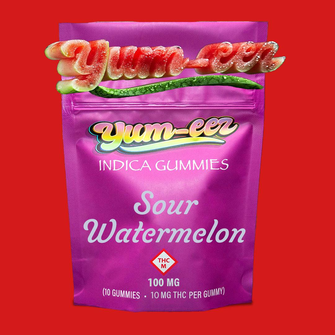 Yum-eez - Gummies - Sour Watermelon (I) (100mg) | Gummies | 10pk | 10mg/ea at High Profile of St Robert Dispensary