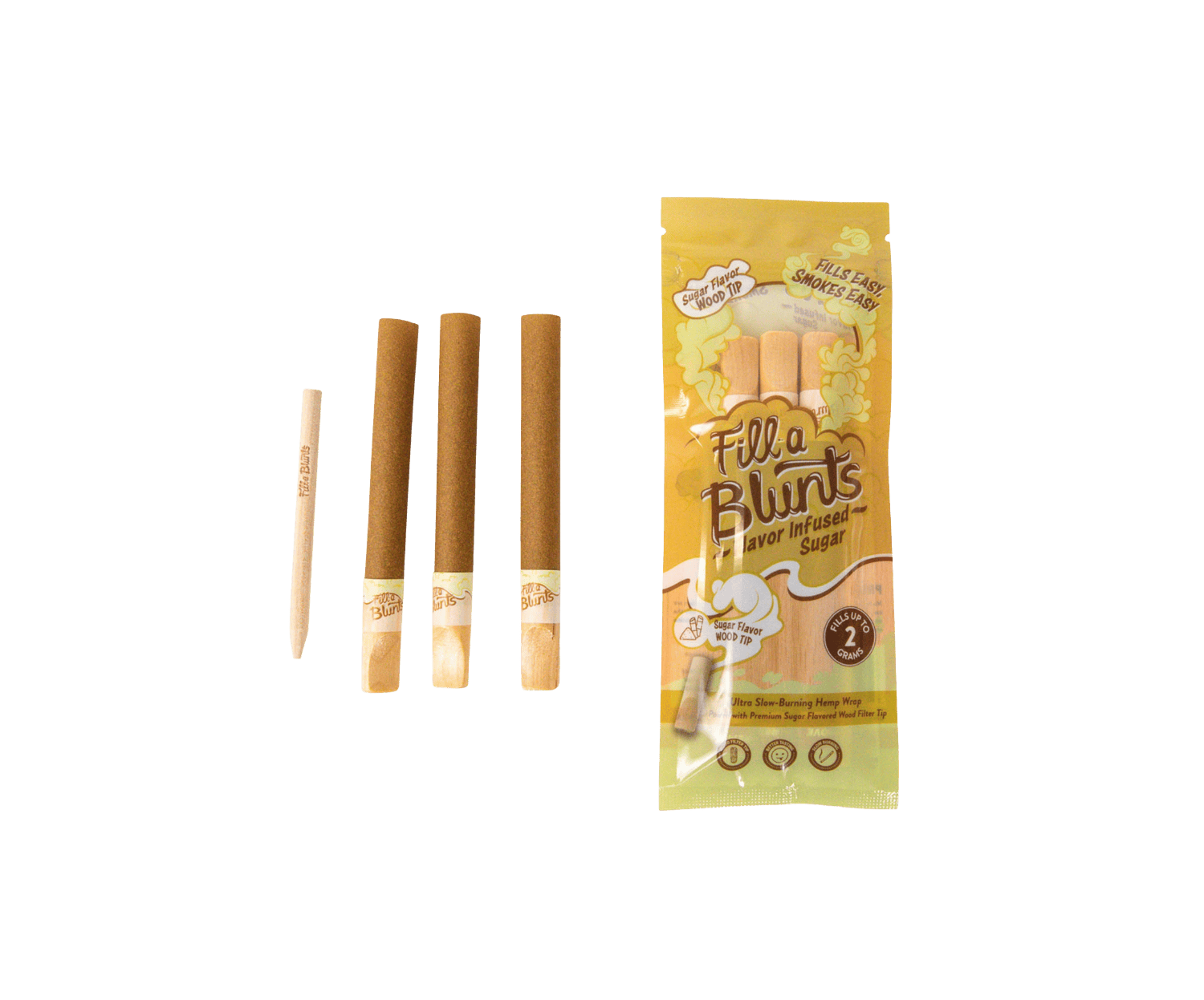 Fill-a Blunt - Hemp Wrapped Blunt Tubes 3pk - Sugar Flavored Filter | Acces
