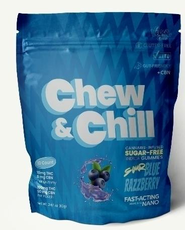 Chew & Chill Gummies Live Resin Sugar Free | 10:5:5:5 THC:CBN:CBD:CBG | Sou