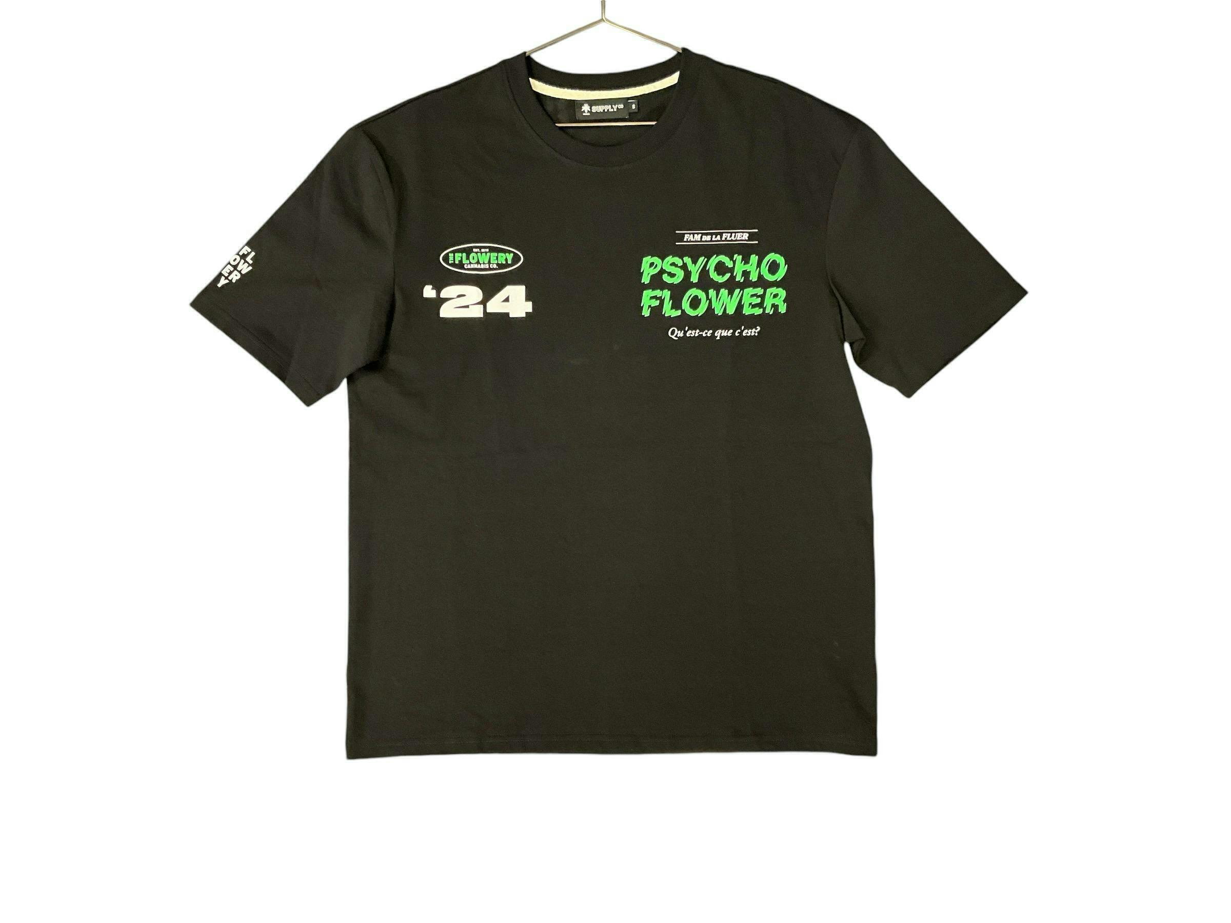 The Flowery Black Psycho Flower T Shirt | Apparel
